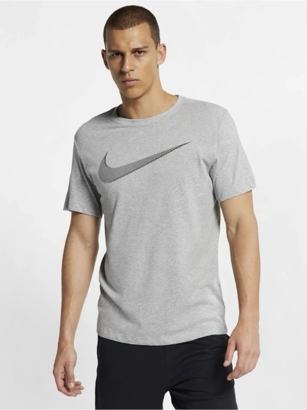 Men’s Nike Dri-FIT Swoosh Training Tee Sz: S color: Gray